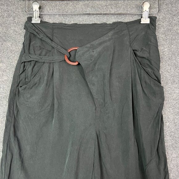 By Anthropologie Women's Cupro Wrap High Rise Trouser Pants Size‎ XS Grey - Picture 4 of 9